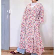 画像をギャラリービューアに読み込む, ブロックプリントのカシュクールワンピース インド綿 一点モノ|かっぽう着屋(カッポウギヤ)|かっぽう着屋(カッポウギヤ)