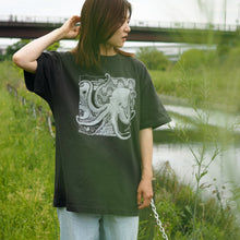 画像をギャラリービューアに読み込む, 旅するタコ Tシャツ|aosansyo(アオサンショウ)