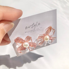 画像をギャラリービューアに読み込む, 水彩FlowerArtピンクピアス/イヤリング|mi-style(ミースタイル)