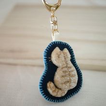 画像をギャラリービューアに読み込む, 和み猫のキーホルダー うしろ茶とら|Little Plum(リトルプラム)