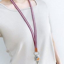 画像をギャラリービューアに読み込む, 真田紐 ネックリールストラップ 木綿100% × 栃木レザー|六屋(ムツヤ)
