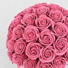 画像をギャラリービューアに読み込む, 尾州ツイードボウルブーケ 桃雫〈ピンクバラ50本〉|日本製グリッターローズ|IRiller(アイリエ)