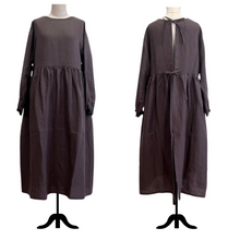 画像をギャラリービューアに読み込む, 上質リネンの割烹着ワンピース ナチュラルカラー|かっぽう着屋(カッポウギヤ)