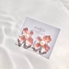 画像をギャラリービューアに読み込む, 水彩FlowerArtピンクピアス/イヤリング|mi-style(ミースタイル)