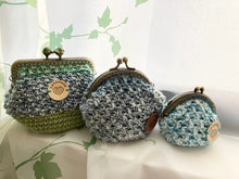 画像をギャラリービューアに読み込む, マーブルカラーの口金ポーチ グリーン、ピンク、ブルー|M'S CROCHET(エムズクロシェット)