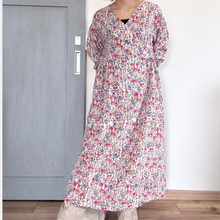 画像をギャラリービューアに読み込む, ブロックプリントのカシュクールワンピース インド綿 一点モノ|かっぽう着屋(カッポウギヤ)|かっぽう着屋(カッポウギヤ)