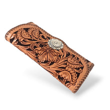 画像をギャラリービューアに読み込む, シェリダンスタイルカービング B-3 ロングウォレット センターコンチョ|Samurai Craft(サムライクラフト)