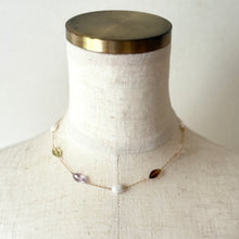 画像をギャラリービューアに読み込む, 淡水とパステルカラーの天然石ネックレス|beads room mimo(ビーズルームミモ)