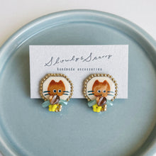 画像をギャラリービューアに読み込む, ねこピアス 茶ねこ|slowly&starry(スローリーアンドスターリー)