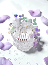 画像をギャラリービューアに読み込む, たっぷり金箔入りジャスミンと藤の花の櫛かんざし(金沢の純金箔)|ハピネスウェーブ