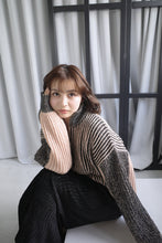 画像をギャラリービューアに読み込む, stripe zip Knit|Mistletoe(ミソルト)