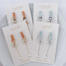 画像をギャラリービューアに読み込む, 三恋花(サンコイバナ)|ピアス、イヤリング|ピンク、ブルー|2way|c.momoka(シーモモカ)