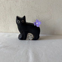 画像をギャラリービューアに読み込む, 星空黒猫花瓶|とうげい hanaga(トウゲイ ハナガ)