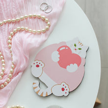 画像をギャラリービューアに読み込む, 猫雑貨・木製プレート&コースター【ねこまみれ 推し色 ピンク】|Ten&O Art+Craft(テンアンドオー アートクラフト)