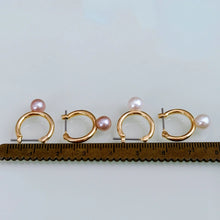 画像をギャラリービューアに読み込む, 天然色 ピンク ホワイト フープピアス|SAKURA jewelry(サクラジュエリー)