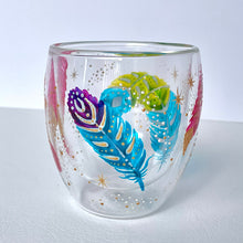 画像をギャラリービューアに読み込む, カラフルなフェザーが舞う-Wウォールグラス|RYUEN(リュウエン)