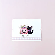 画像をギャラリービューアに読み込む, ピンクのかぼちゃと黒猫のハロウィンペーパーヘッダー(トッパー)7枚袋付き|okuru(オクル)