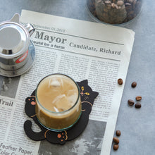 画像をギャラリービューアに読み込む, 猫雑貨・木製プレート&コースター【ねこまみれ 腹見せのあにゃん】|Ten&O