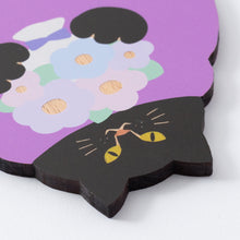 画像をギャラリービューアに読み込む, 猫雑貨・木製プレート&コースター【ねこまみれ 推し色 紫】|Ten&O Art+Craft(テンアンドオー アートクラフト)