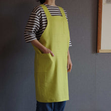 画像をギャラリービューアに読み込む, リネンのバッククロスエプロン|PlusDot+.(プラスドット)