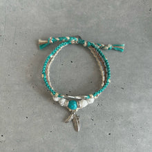 画像をギャラリービューアに読み込む, オリジナル3連ミサンガ 天然石×ダブルフェザー|On Cloud Nine(オンクラウドナイン)