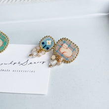 画像をギャラリービューアに読み込む, ネコとお花イヤリング ピンク|slowly&starry(スローリーアンドスターリー)