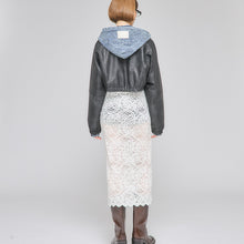 画像をギャラリービューアに読み込む, フェイクレザー テーラード コンビネーション ブルゾン|Nora Lily elle(ノラリリーエル)