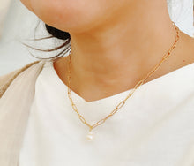 画像をギャラリービューアに読み込む, 「月の雫珠」国産あこや真珠バロックパール*サージカルステンレス・ネックレス「スクエアチェーン」|ツバメ舎(ツバメシャ)