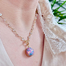 画像をギャラリービューアに読み込む, 【ネックレス】春の光を纏うファイアオパール&クリスタルチェーンのネックレス