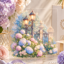 画像をギャラリービューアに読み込む, Floral Princess Hydrangea Melody クリスタルインク&箔押し&キスカット装飾コラージュステッカー|nene_hope_heart(ネネホープハート)