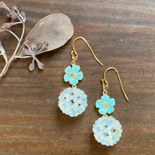 画像をギャラリービューアに読み込む, フラーレン ベリルミックス 2mm ブルーフラワー ピアス・イヤリング|紬(ツムギ)