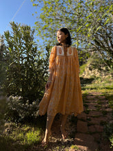 画像をギャラリービューアに読み込む, 上質インドコットン 切り替えミディドレス ピーチファズ|MANGALA ARATI(マンガラ アーラティー)