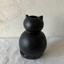 画像をギャラリービューアに読み込む, 黒猫花瓶|とうげい hanaga(トウゲイ ハナガ)