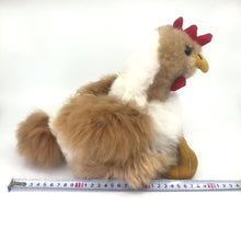 画像をギャラリービューアに読み込む, ベビーアルパカの天然皮革 ニワトリ ぬいぐるみ|ペルー職人手仕事・一点もの