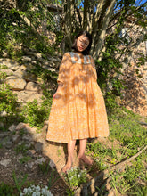 画像をギャラリービューアに読み込む, 上質インドコットン 切り替えミディドレス ピーチファズ|MANGALA ARATI(マンガラ アーラティー)