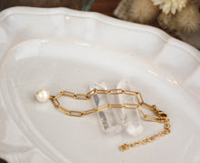 画像をギャラリービューアに読み込む, 「月の雫珠」国産あこや真珠バロックパール*サージカルステンレス・ブレスレット「スクエアチェーン」|ツバメ舎(ツバメシャ)