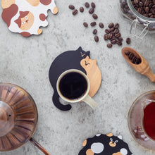 画像をギャラリービューアに読み込む, 猫雑貨・木製プレート&コースター【ねこまみれ 添い寝】|Ten&O Art+Craft(テンアンドオー アートクラフト)