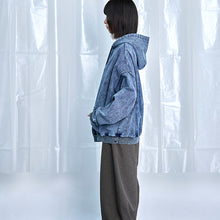 画像をギャラリービューアに読み込む, デニムルック プルオーバー スウェットフーディー|Nora Lily(ノラリリー)