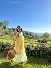画像をギャラリービューアに読み込む, 上質インドコットン ノースリーブマキシドレス カプリブルー×レモンドロップイエロー|MANGALA ARATI(マンガラ アーラティー)