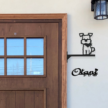画像をギャラリービューアに読み込む, ルームサイン シュナウザー ペット 犬がいます 突き出しタイプ ドアサイン ピクトサイン ドアプレート|gram(グラム)