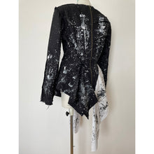 画像をギャラリービューアに読み込む, Men's patchwork shirt paint black- メンズパッチワークシャツ ペイント黒|Merci DIEU(メルシーデュー)