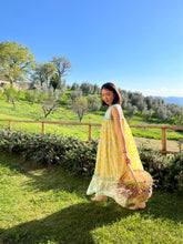 画像をギャラリービューアに読み込む, 上質インドコットン ノースリーブマキシドレス カプリブルー×レモンドロップイエロー|MANGALA ARATI(マンガラ アーラティー)