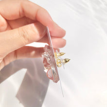 画像をギャラリービューアに読み込む, 水彩FlowerArtピンクピアス/イヤリング|mi-style(ミースタイル)