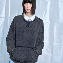 画像をギャラリービューアに読み込む, デニムルック プルオーバー スウェットシャツ|Nora Lily(ノラリリー)
