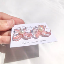 画像をギャラリービューアに読み込む, 水彩FlowerArtピンクピアス/イヤリング|mi-style(ミースタイル)