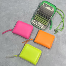 画像をギャラリービューアに読み込む, 蛍光レザーストラップ付き・ジャバラカードウォレット|perche(ペルケ)