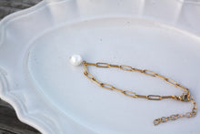 画像をギャラリービューアに読み込む, 「月の雫珠」国産あこや真珠バロックパール*サージカルステンレス・ブレスレット「スクエアチェーン」|ツバメ舎(ツバメシャ)