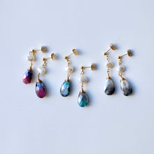 画像をギャラリービューアに読み込む, ハルモニア|淡水パールとムーンストーンの耳飾り|Une(ウーネ)
