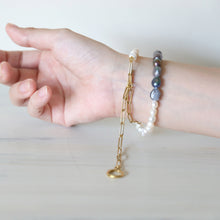 画像をギャラリービューアに読み込む, ブレスレットにもなる!サージカルステンレスチェーンと2style淡水パールのハーフネックレス|FT2 works(エフティーツーワークス)