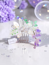 画像をギャラリービューアに読み込む, たっぷり金箔入りジャスミンと藤の花の櫛かんざし(金沢の純金箔)|ハピネスウェーブ